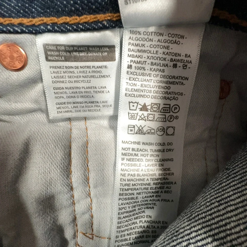 Levis 501 Original Jeans Mens 28x32 Dark Wash Indigo Straight Leg Button Fly
